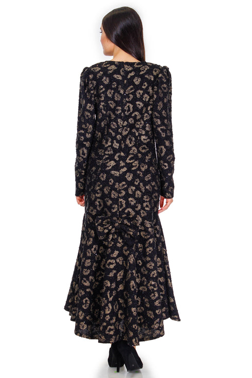 Rochie jerse negru cu aramiu  Liza Panait Liza Panait Online Boutique